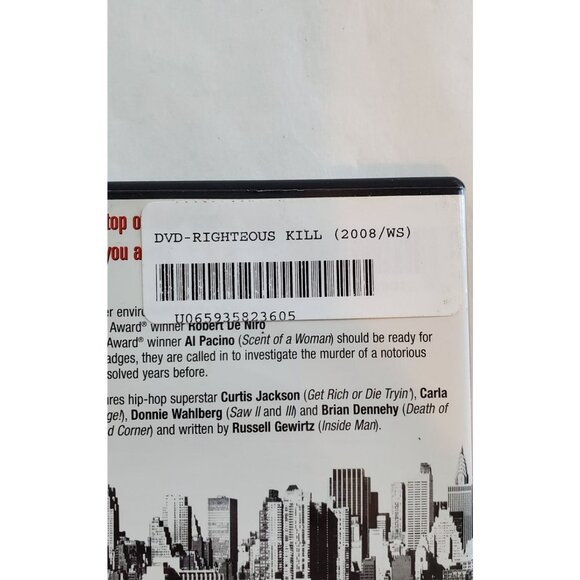 Righteous Kill DVD 2008 - Robert De Niro Al Pacino - Picture 4 of 6